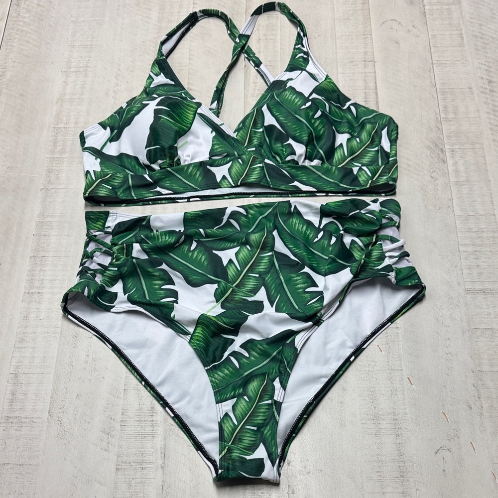 Plus Size Bikini Swimsuits High Waisted Two Piece Bathing Suits